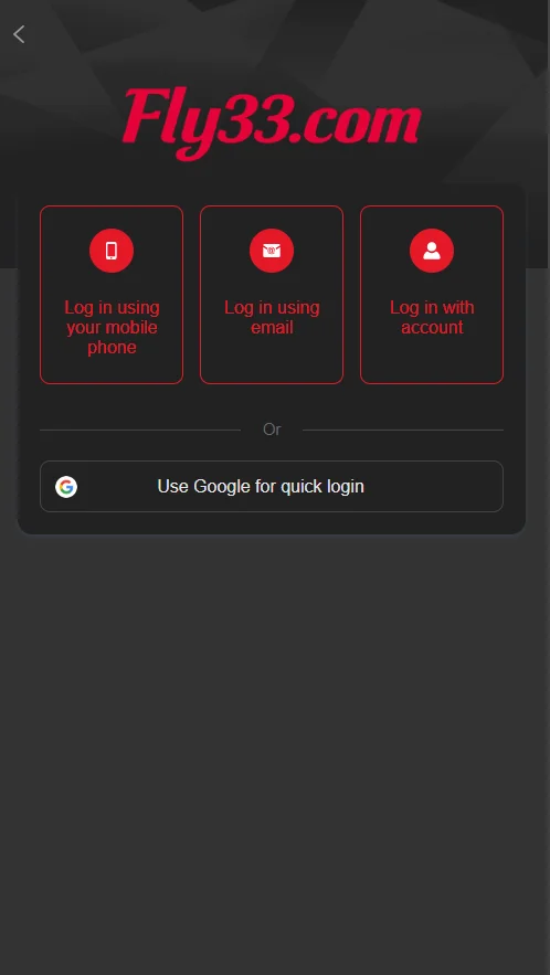 Fly33 Game login